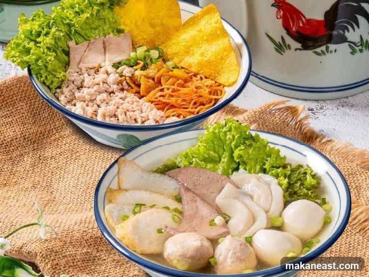 Two bowls of noodle soup