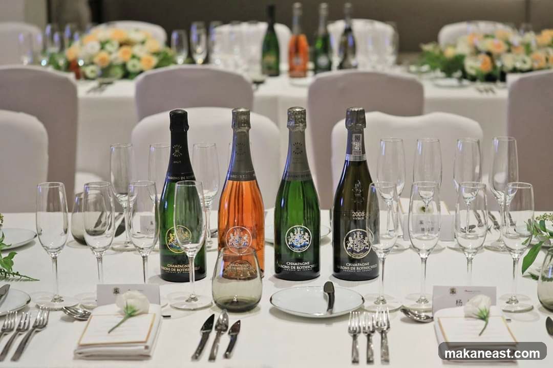 Champagne Bottles and Table Setting