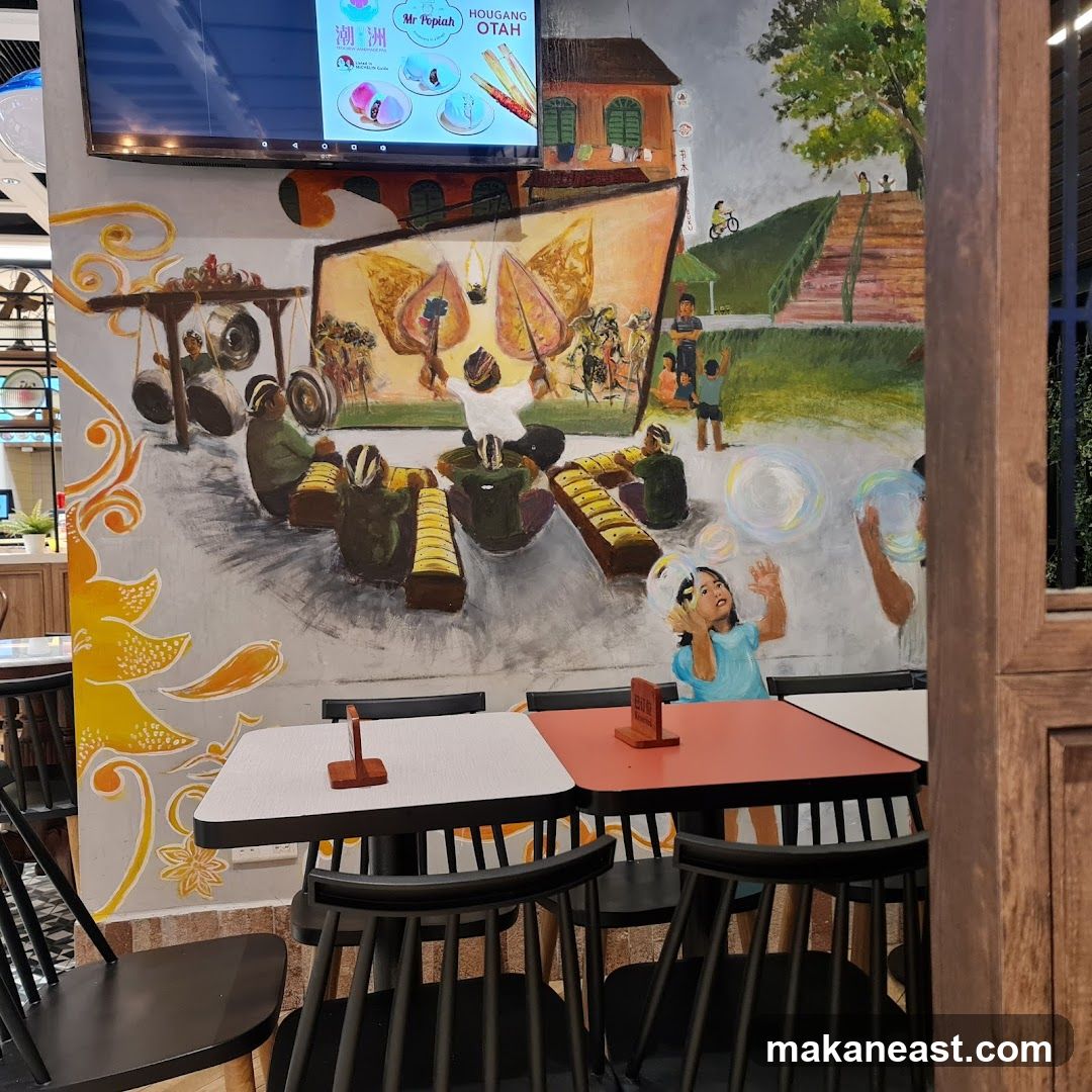 Restaurant Interior with Mural