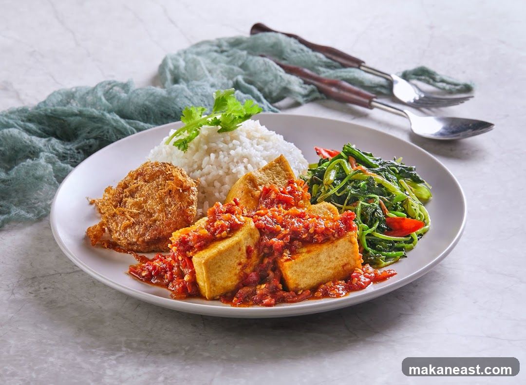 Tofu and Vegetable Rice Plate