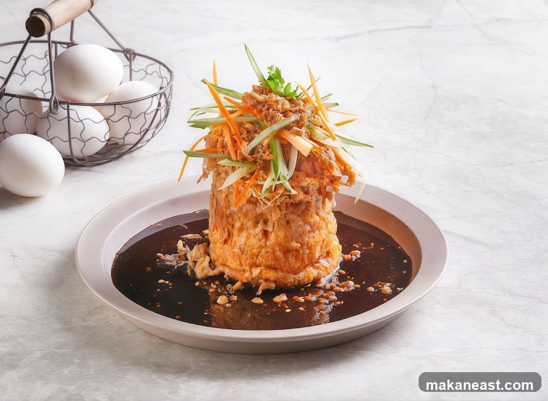 Fried Food with Sauce and Garnish