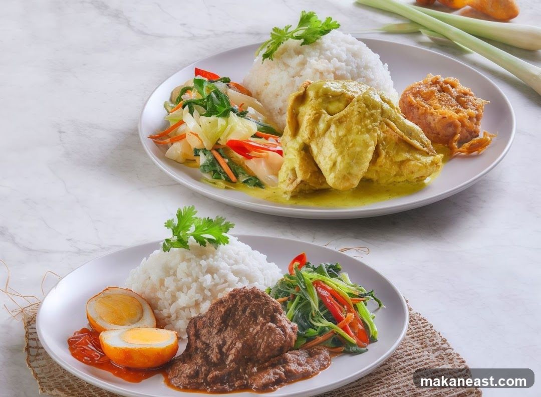 Two Plates of Indonesian Food