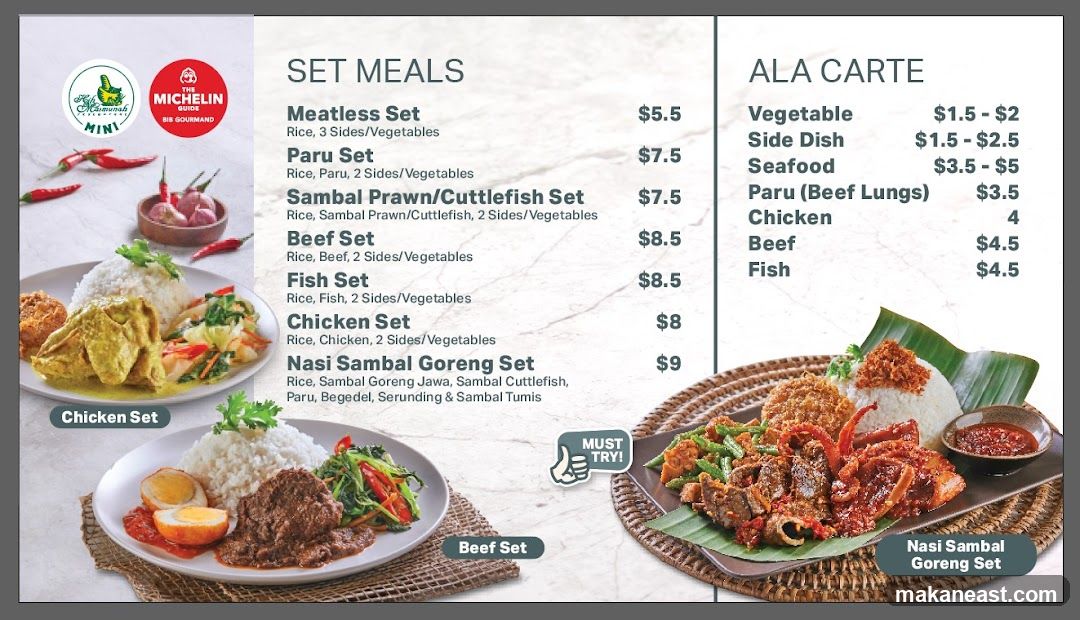 Set Meals and Ala Carte Menu