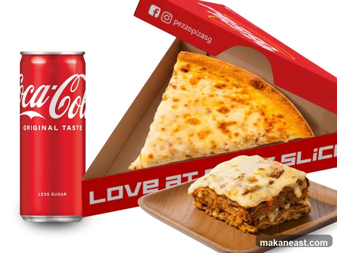 Pizza and Lasagna with Coca-Cola