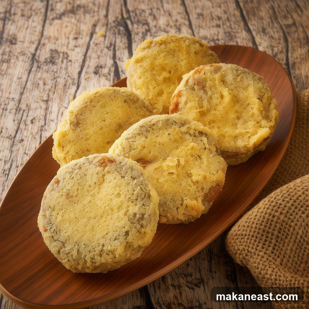 Fried Patties on a Wooden Plate