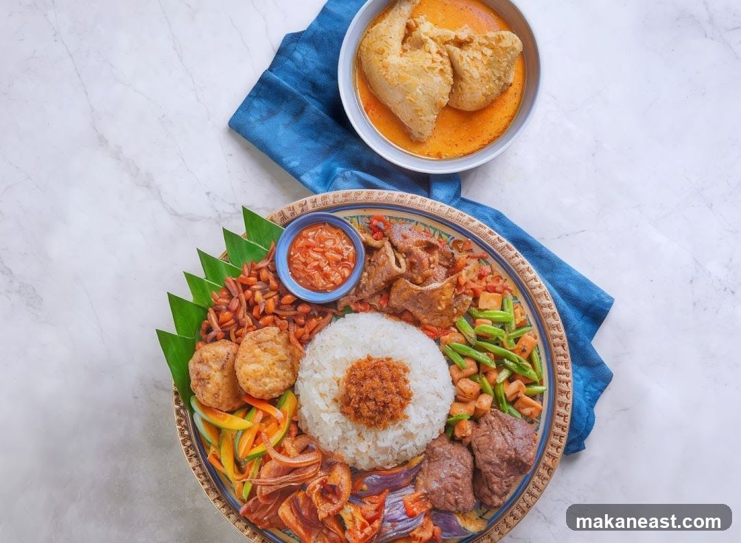 Platter of Indonesian Food