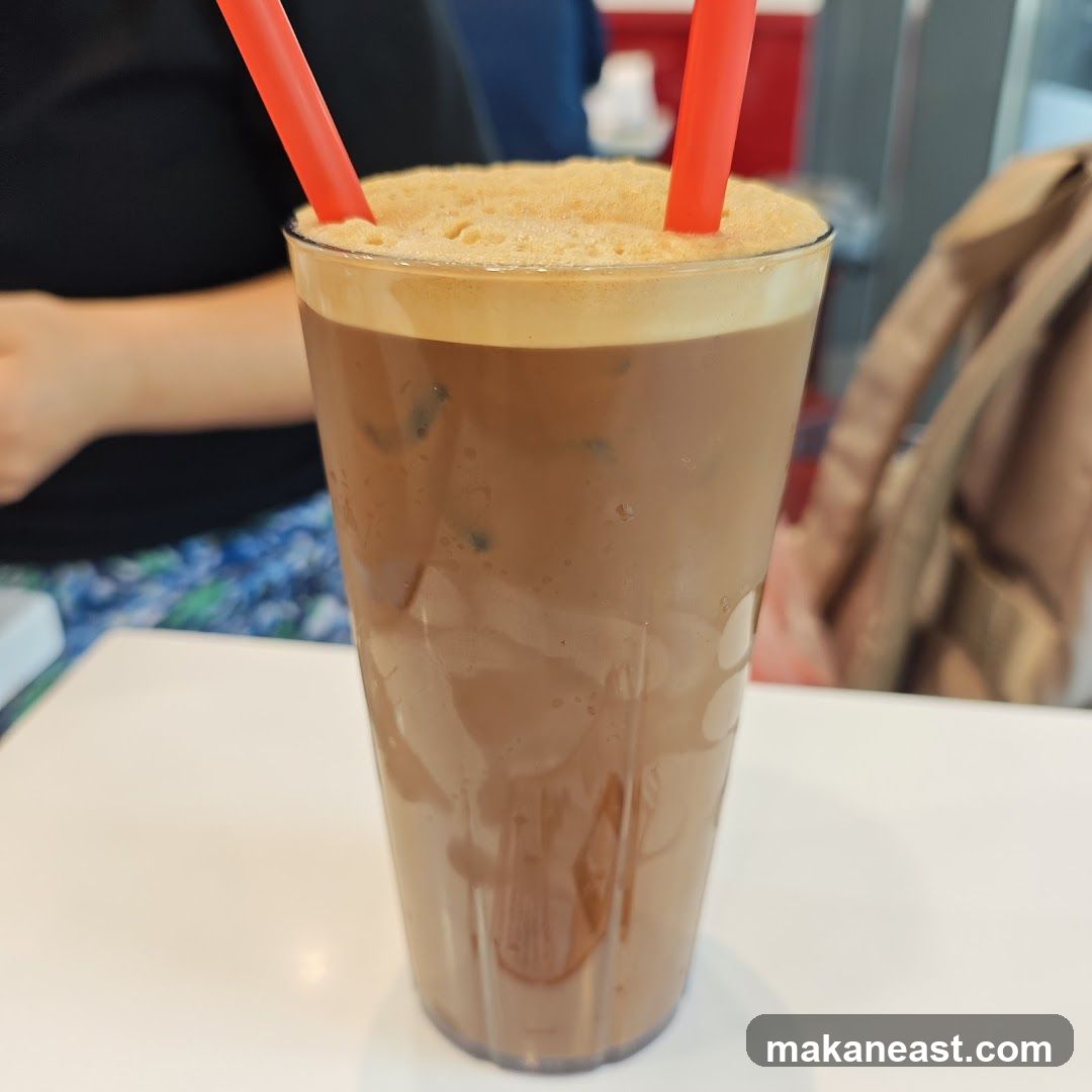 Iced Coffee with Two Straws