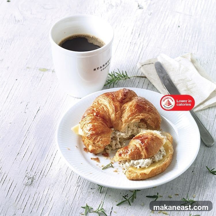 Croissant Sandwich and Coffee
