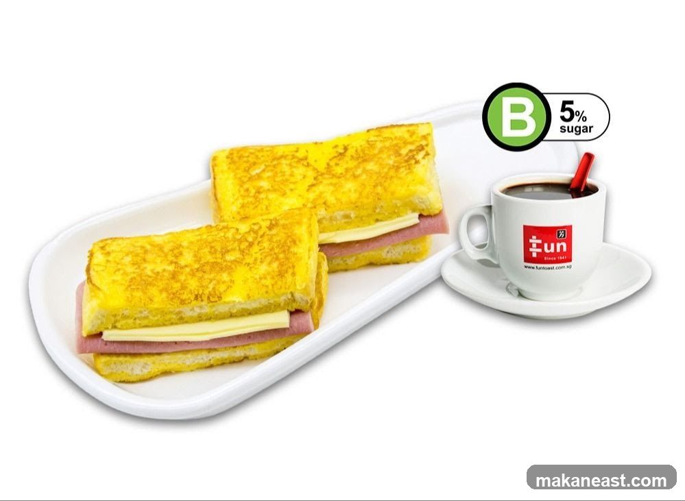 French Toast with Ham and Cheese and Coffee