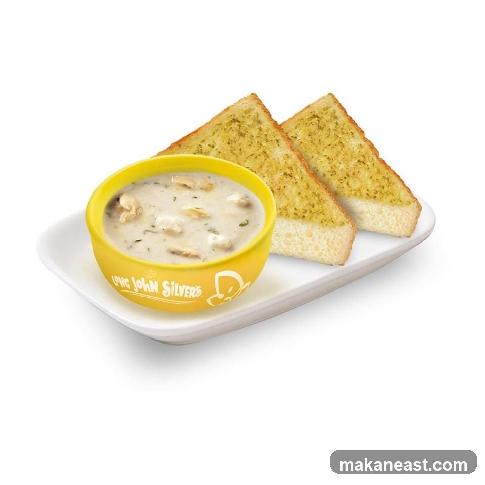 Creamy Soup with Garlic Bread