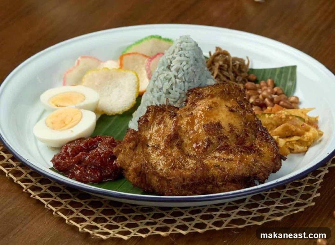 Nasi Lemak with Fried Chicken