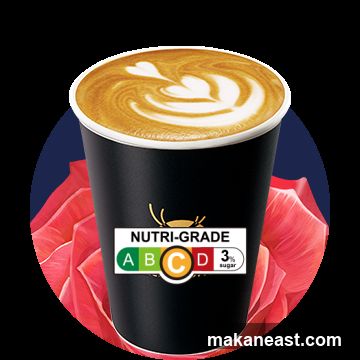 Coffee cup with Nutri-Grade label