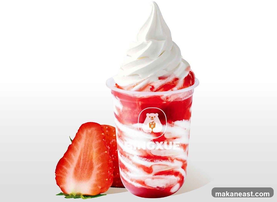 Strawberry Soft Serve Ice Cream