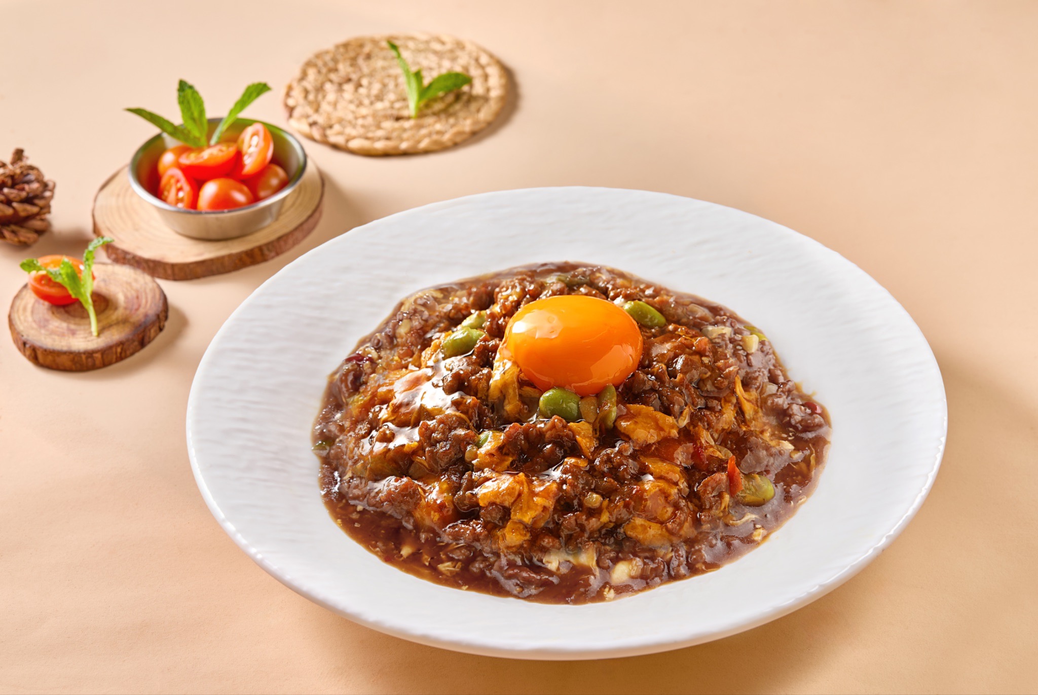 Tampines 1 exclusive minced beef rice with poached egg at Keming Bing Sat