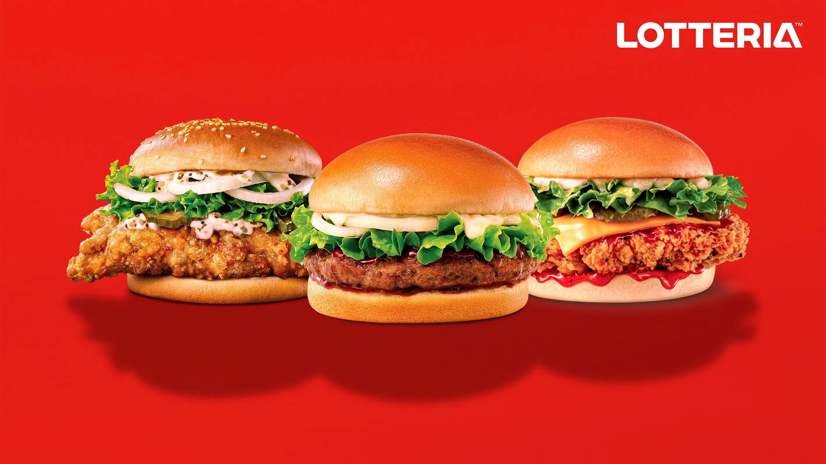 Lotteria T-Rex Chicken, Teriyaki and Gangjung burgers now at Jewel Changi Airport