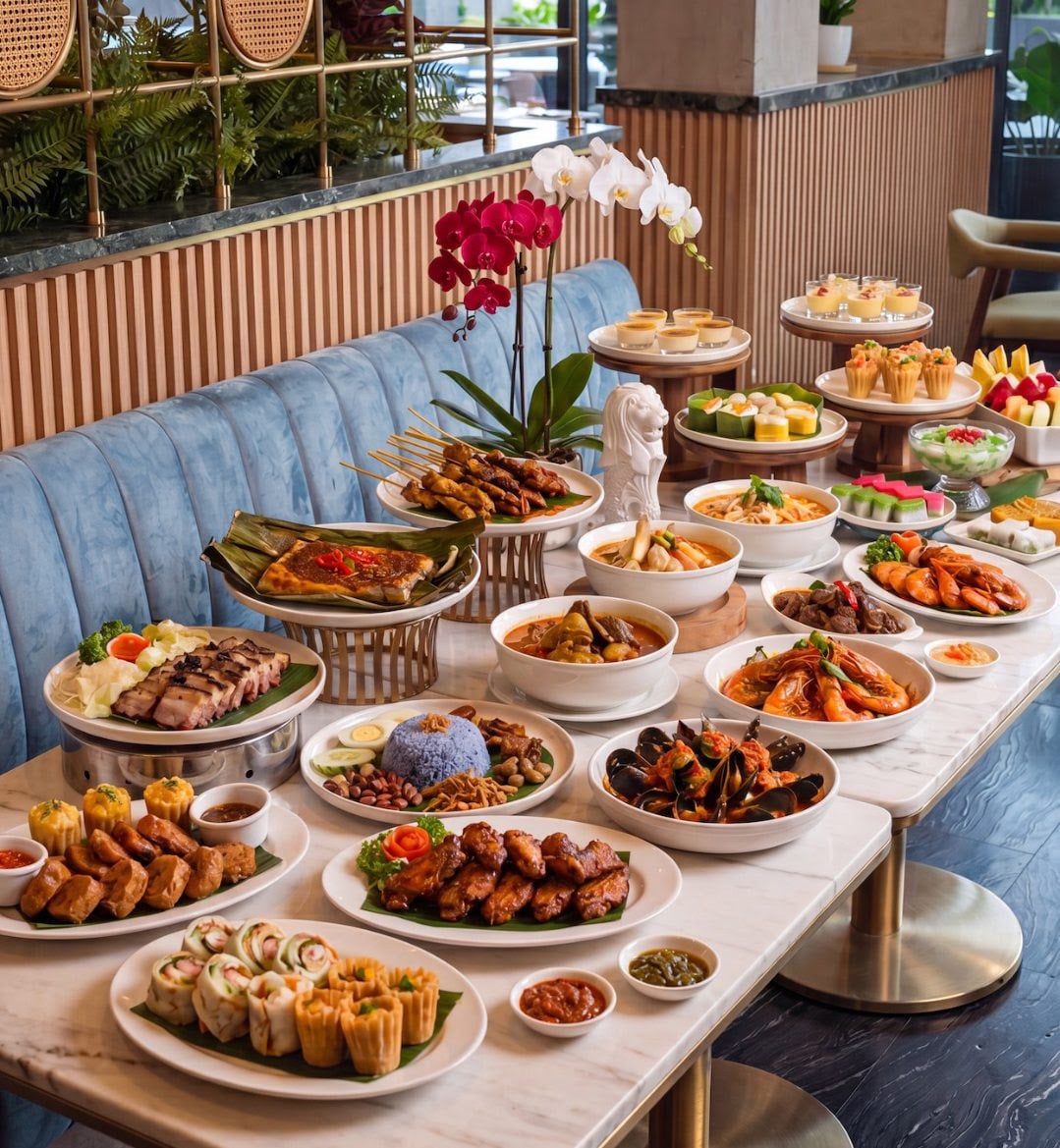 Verandah Rooftop Rotisserie SG61 Taste of Singapore Heritage Brunch Buffet spread at Momentus Hotel Alexandra