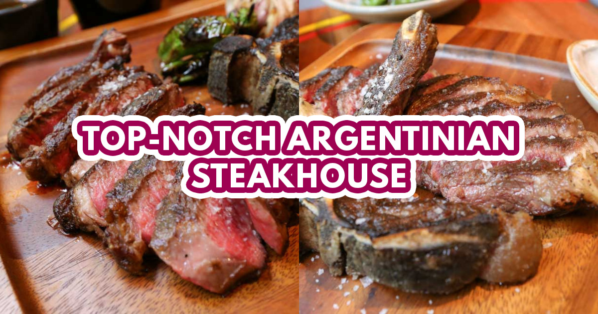 Charcoal-grilled steak with a charred crust, the style of hearty cut you can expect from the STEAK 99 menu at Bedok Mall