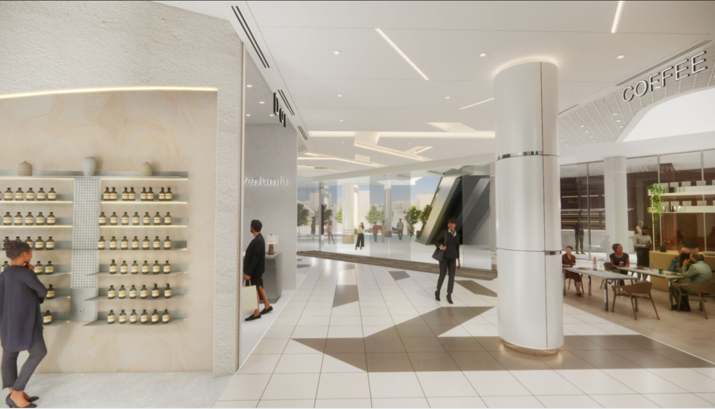 Tampines Mall rejuvenation rendering showing the new retail mix and refreshed stores